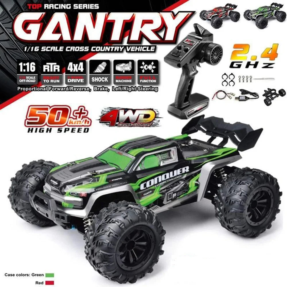 2025 New 1:16 Scale Large RC Cars 50km/h High Speed RC Cars Toys for Boys Remote Control Car 2.4G 4WD Off Road Monster Truck