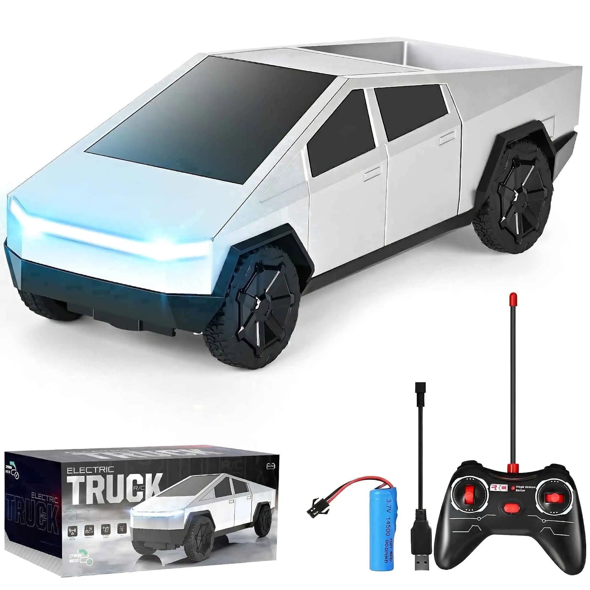 1:24 RC Cyber Truck Remote Control Car, High Speed Off Road Vehicle with LED Lights, Electric Toy Gift for Boys Girls Kids 6-12