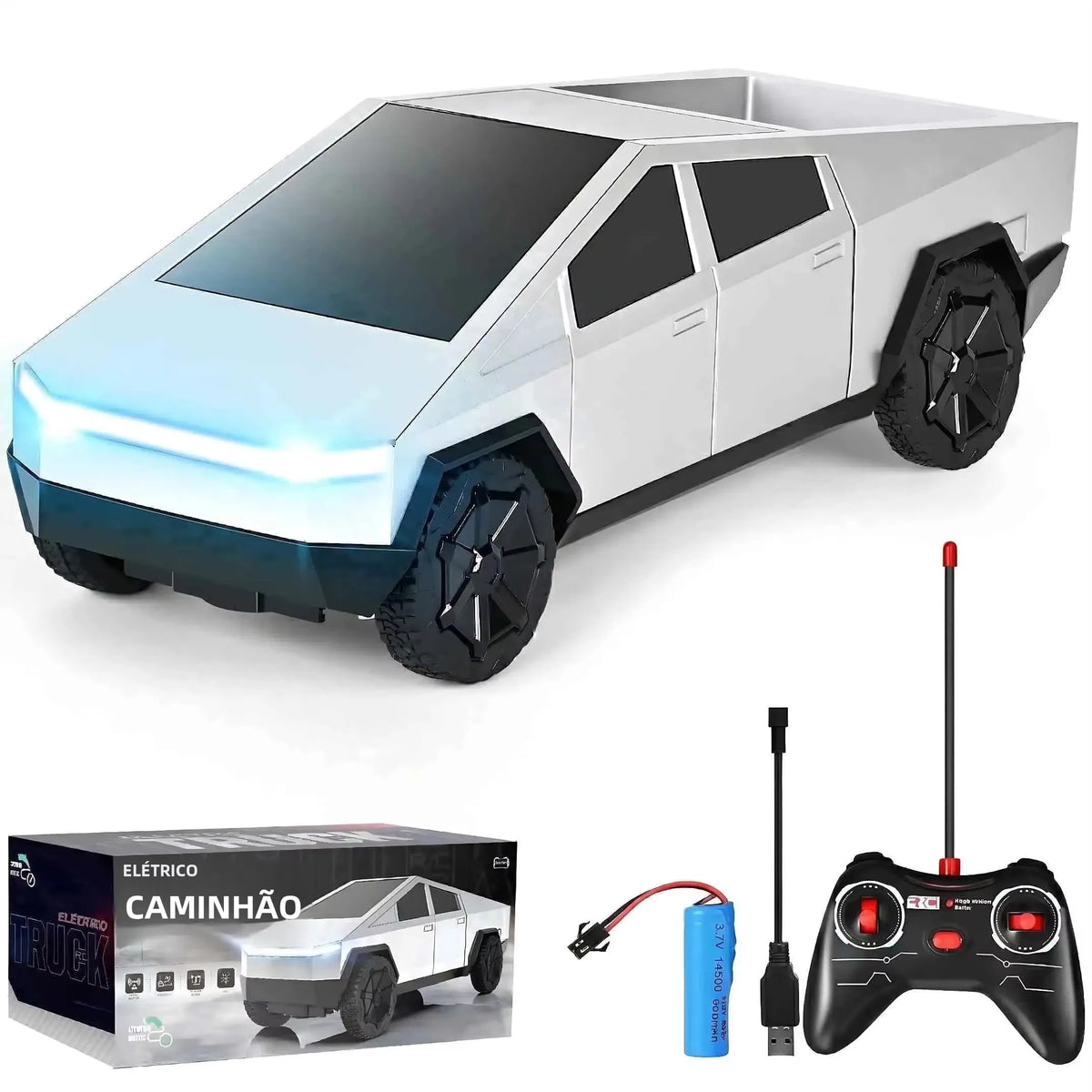 1:24 RC Cyber Truck Remote Control Car, High Speed Off Road Vehicle with LED Lights, Electric Toy Gift for Boys Girls Kids 6-12